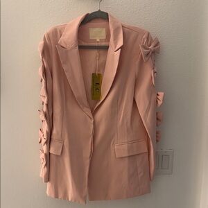 Women's Pink Blazer with Bow Details